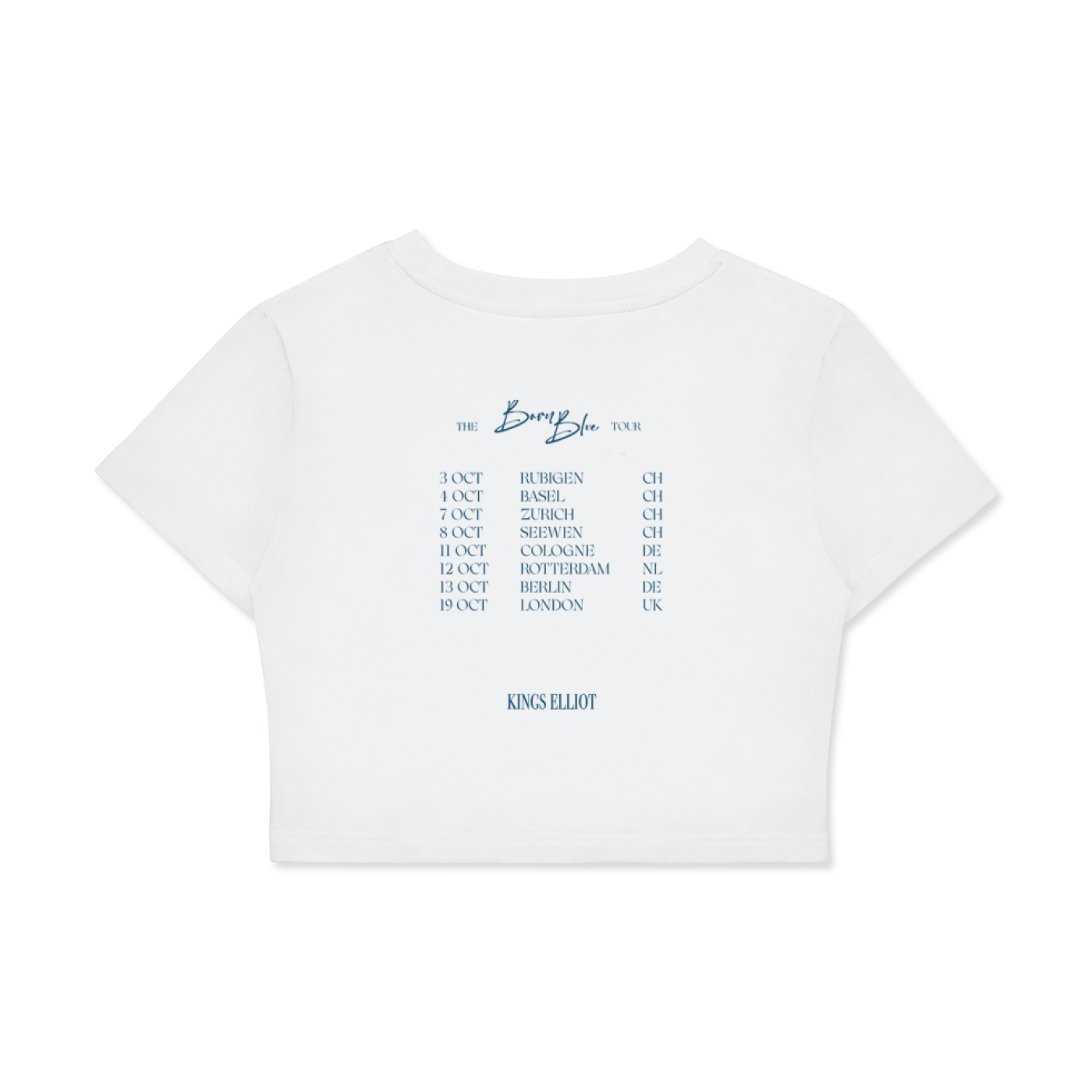 Fitted ‘Born Blue’ Baby Tee - White