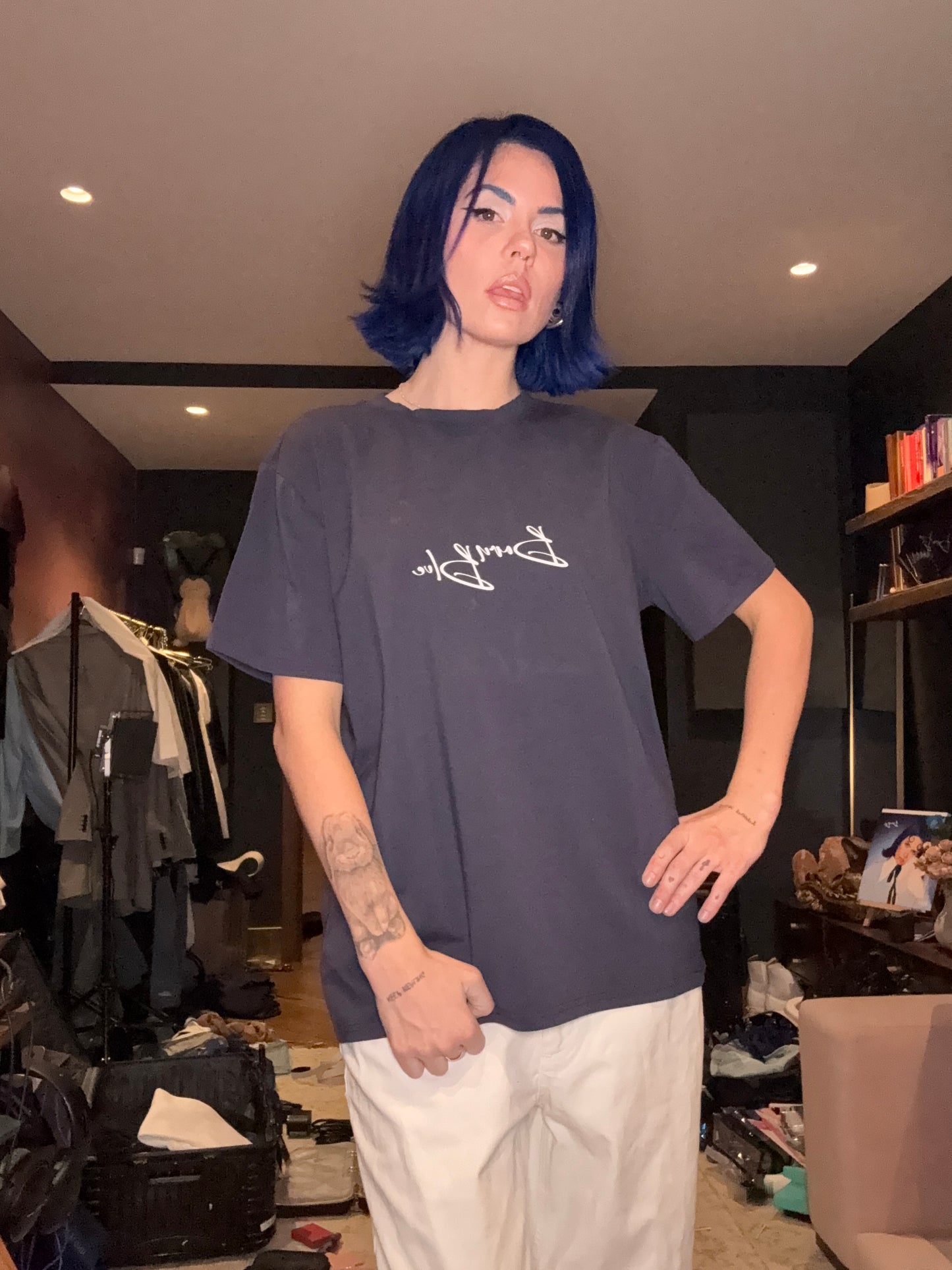 SOLD OUT - Classic Fit 'Born Blue' Tee - Navy